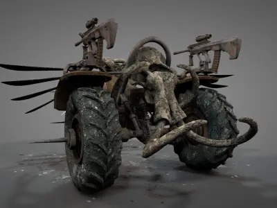 Post Apocalyptic Survival Bike v2 3D model