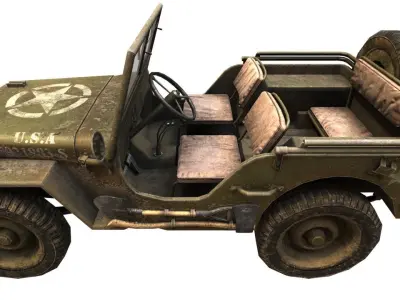 Jeep Willys  Low-poly 3D model