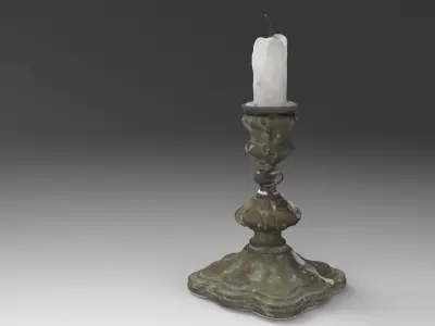 Candleholder old Low-poly 3D model