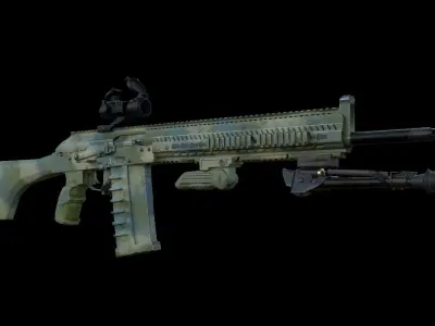 AK Sniper Package Low-poly 3D model