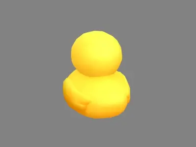 Cartoon little yellow duck - baby duck  Low-poly 3D model