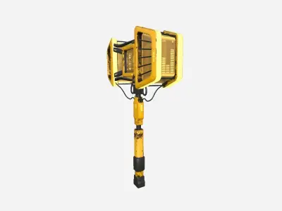 SciFi War Hammer A08 Yellow - Sci Fi Weapon Design Low-poly 3D model