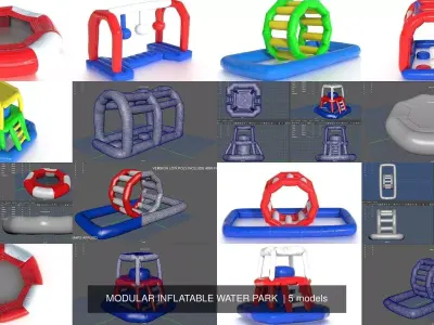 MODULAR INFLATABLE WATER PARK  3D Model Pack