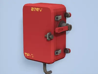 Old Electric Shield - Low Poly Mobile Ready Low-poly 3D model