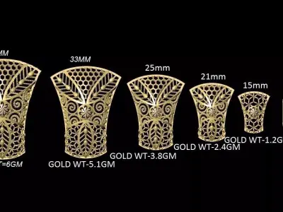 VR-PND2268 gold plated nail art design 3D print model