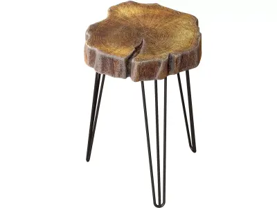 Rustic solid wood coffee side Table Eco Loft style 3D model