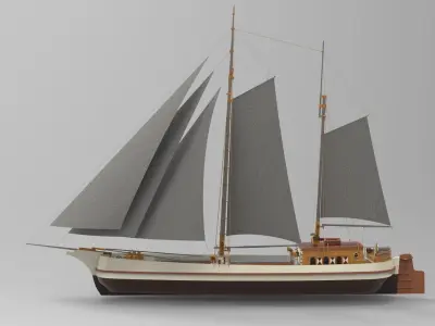 historical sailing ship I 3D model