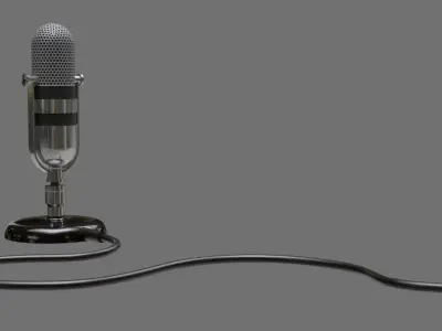 Retro Microphone 1A Low-poly 3D model