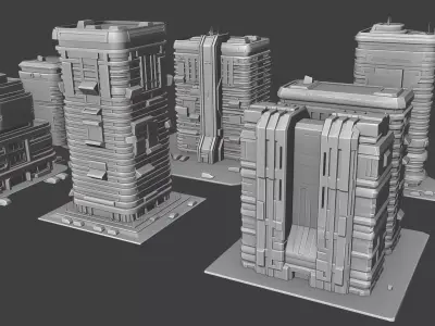 ztr architecture set 5 Low-poly 3D model