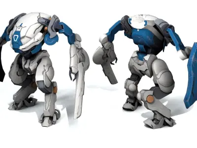Battle Mech  Low-poly 3D model