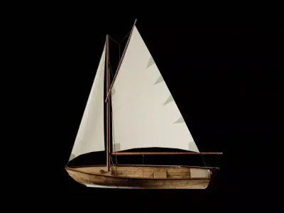 Coastal Skiff Sailboat 3D model