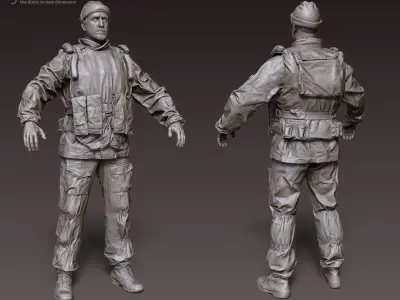 Russian uniform of the middle 90s 3D model