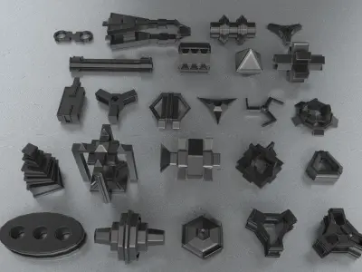 Kitbash-5 metal structure 3D model