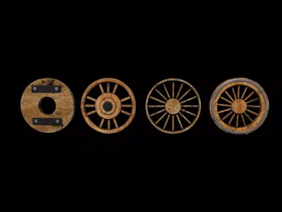 Wooden wheel  3D model
