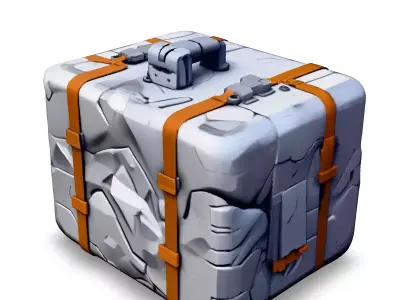Stylized Damaged Suitcase Game Asset Low-poly 3D model