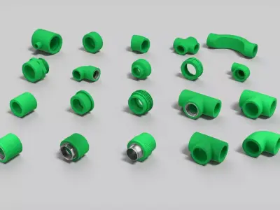 PRRC Pipe Fittings 3D Model Bundle 3D model
