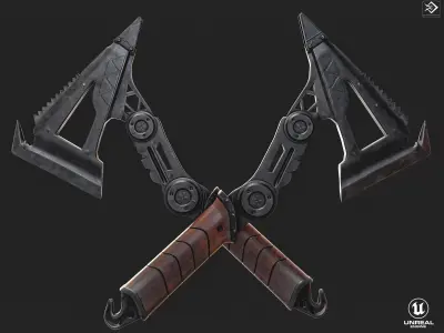 Combat Axe Low-poly 3D model