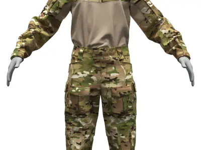 VKPO 3 Russian Army Combat Uniform - Marvelous Designer 3D model