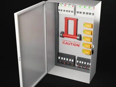 Low-Poly Electrical Control Panel by Nikdox Low-poly 3D model