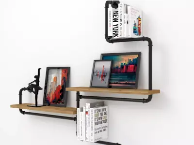 Industrial shelves 3D model