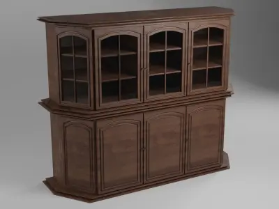 Glass-Case - 2k Textures Vintage cabinet -Antique 3D model