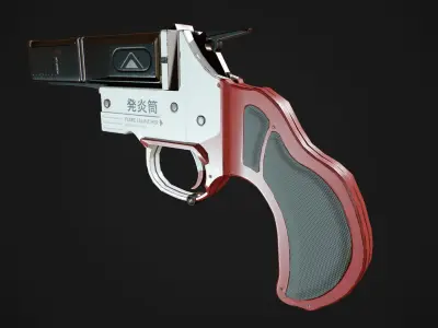 Flare Gun Low-poly 3D model 3