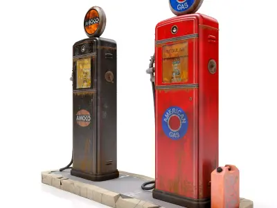 Old Gas Pump 3D model