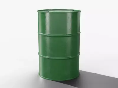 Steel Barrel - Green - Clean 3D model