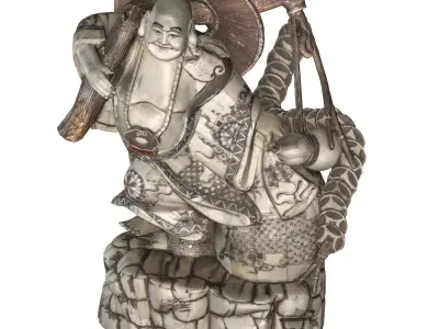 Bone Buddha Low-poly 3D model