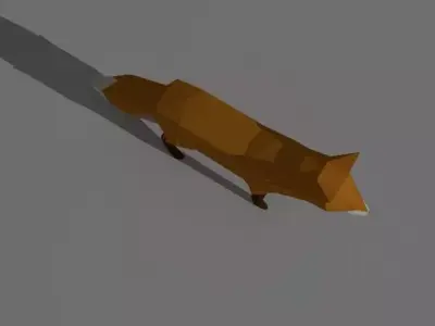 low-poly-fox fox Low-poly 3D model