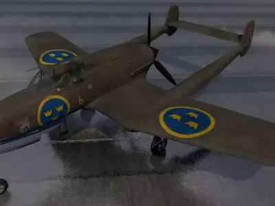 Saab J-21 A-1 3D model