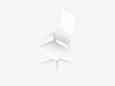 Chair - Conference - Worksmart - Small Glides - High Back Low-poly 3D model