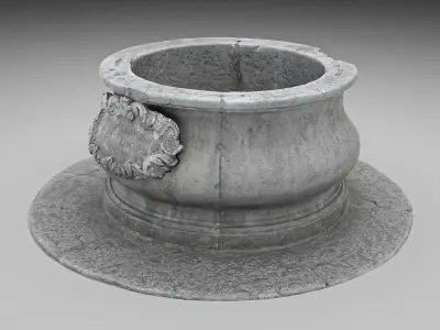 Water well Low-poly 3D model 2