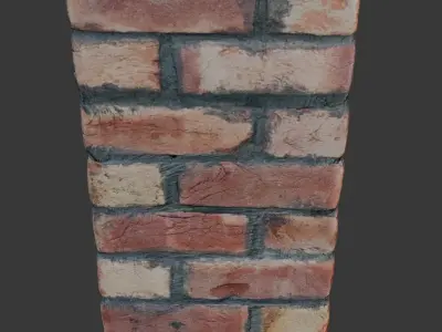 Brick Column Scan Low-poly 3D model