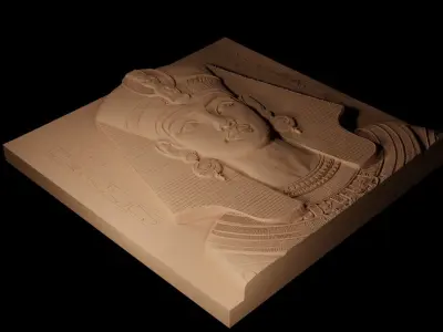 Pharoah Sandcasting Bas High Relief CNC 3D print model