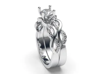 solitaire with ring sizes  8 part S91 3D print model
