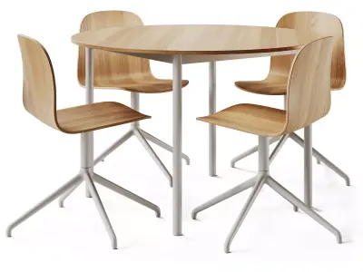 Muuto Base Table and Chair Visu Wide 3D model