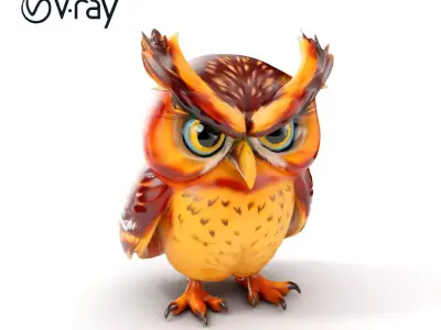 Charming Owl Character Model Pack Low-poly 3D model