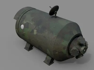 Old tank-bunker Low-poly 3D model