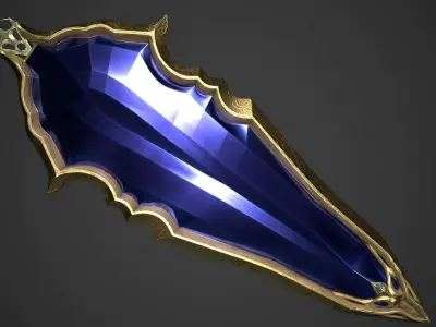 Fantasy Oblong Shield Low-poly 3D model