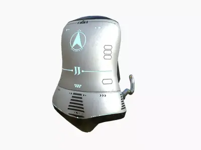 Jetpack J07 Light Steel - SciFi Character Design Low-poly 3D model