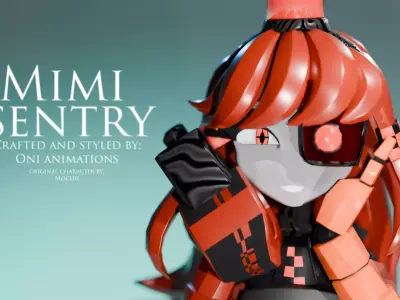 Mimi sentry in the style of Oni Animations Free 3D model