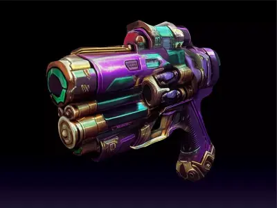 Blaster gun from game dota Low-poly 3D model