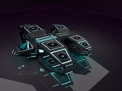 Sci Fi AirCraft Space Craft Low-poly 3D model