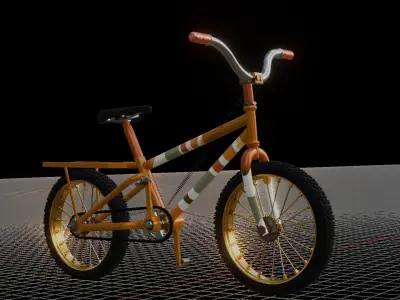 Vibrant Orange Bicycle 3D model