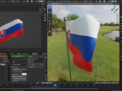Animated Slovakia Flags 3D model