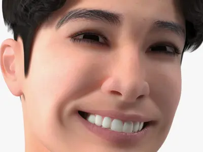 Asian Man Heads Collection 3D model
