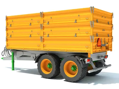 Farm Tractor Trailer 3D model