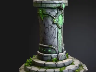 Ancient Pillars Low-poly 3D model get