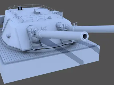 Super Yamato 51cm Twin Turret - 1-72 scale 3D print model